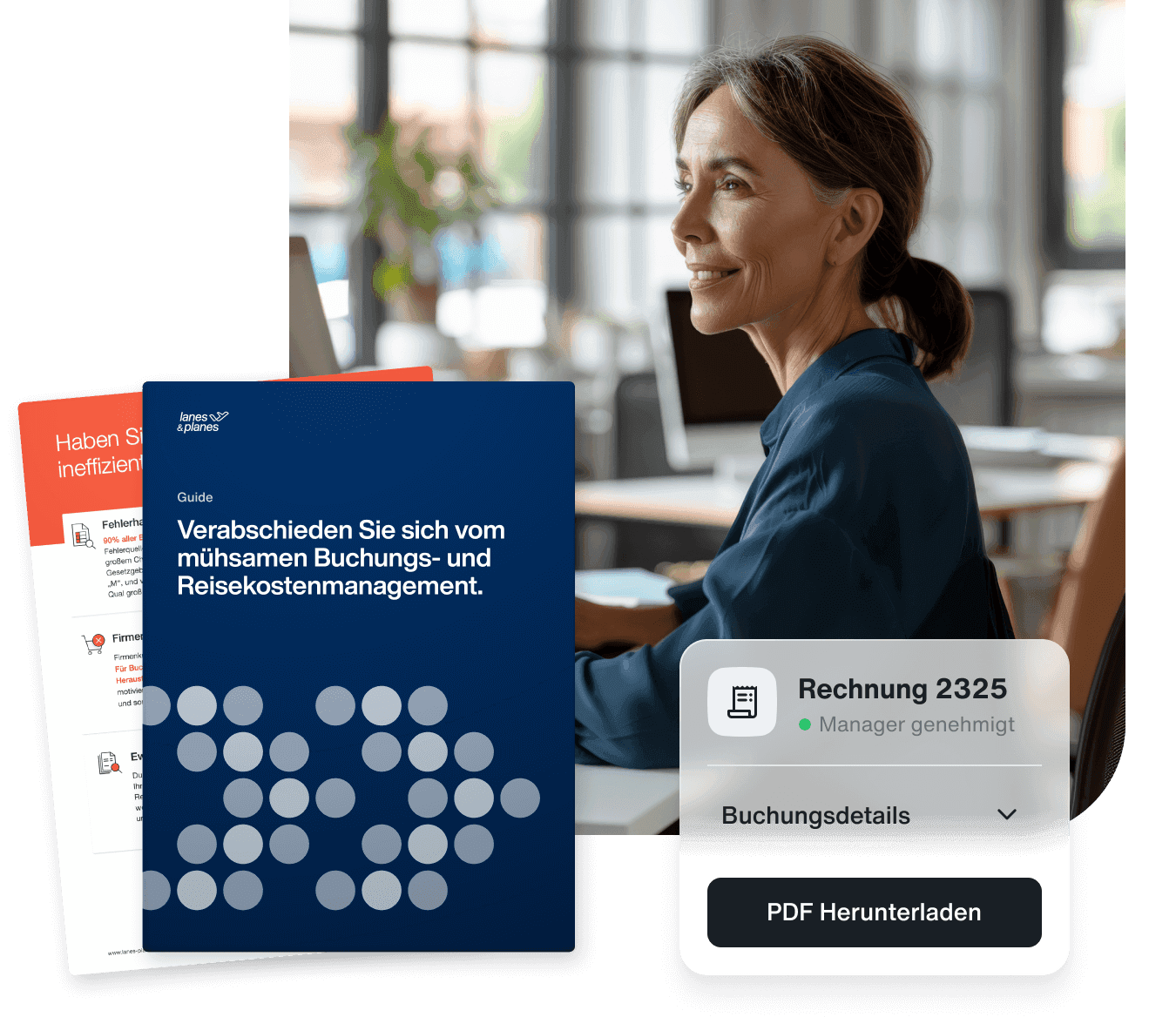 Accounting Mitarbeiterin nutzt automatisiertes Reisekostenmanagment.